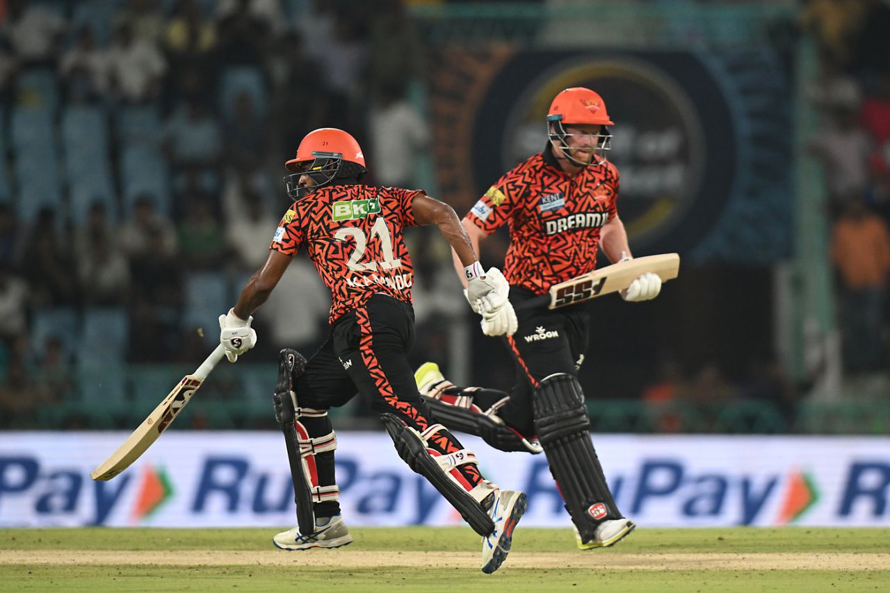 Heinrich Klaasen and Kamindu Mendis added 55 runs off 36 balls for the fourth wicket, Lucknow Super Giants vs Sunrisers Hyderabad, IPL 2025, Lucknow, May 19, 2025