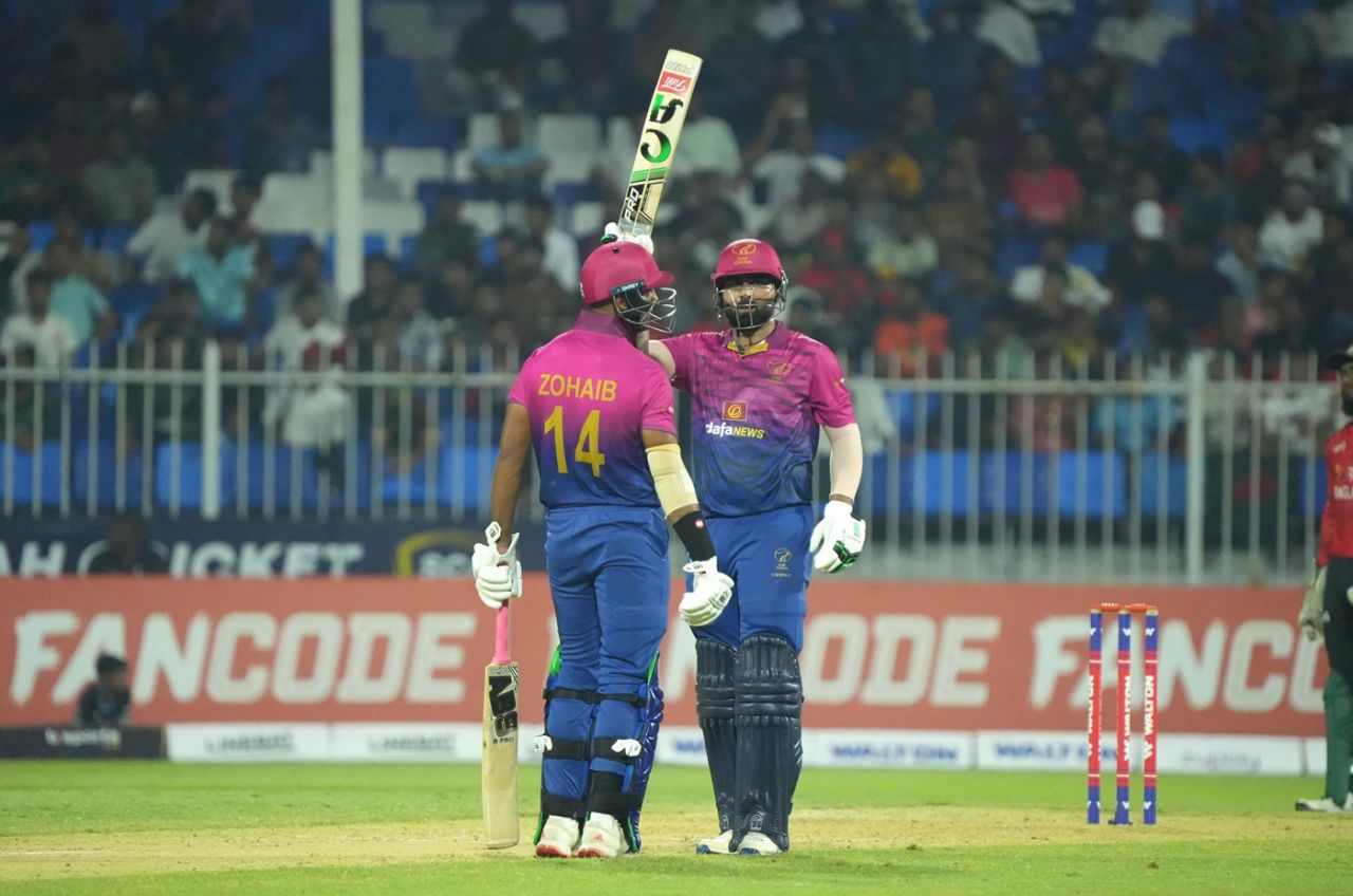 Muhammad Waseem and Muhammad Zohaib added 107 for the opening wicket, UAE vs Bangladesh, 2nd T20I, Sharjah, May 19, 2025