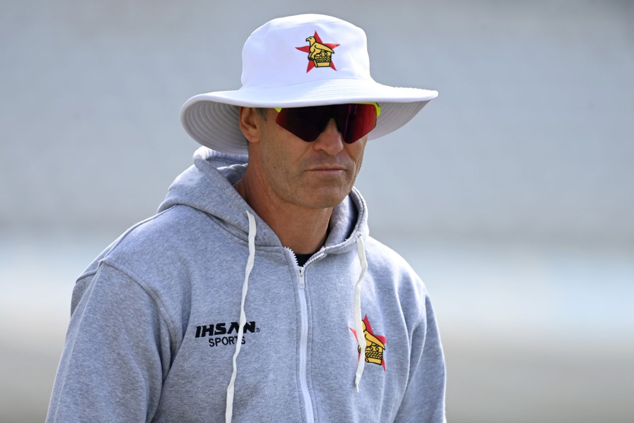 Zimbabwe's head coach, Justin Sammons, oversees training, England vs Zimbabwe, Trent Bridge, May 20, 2025