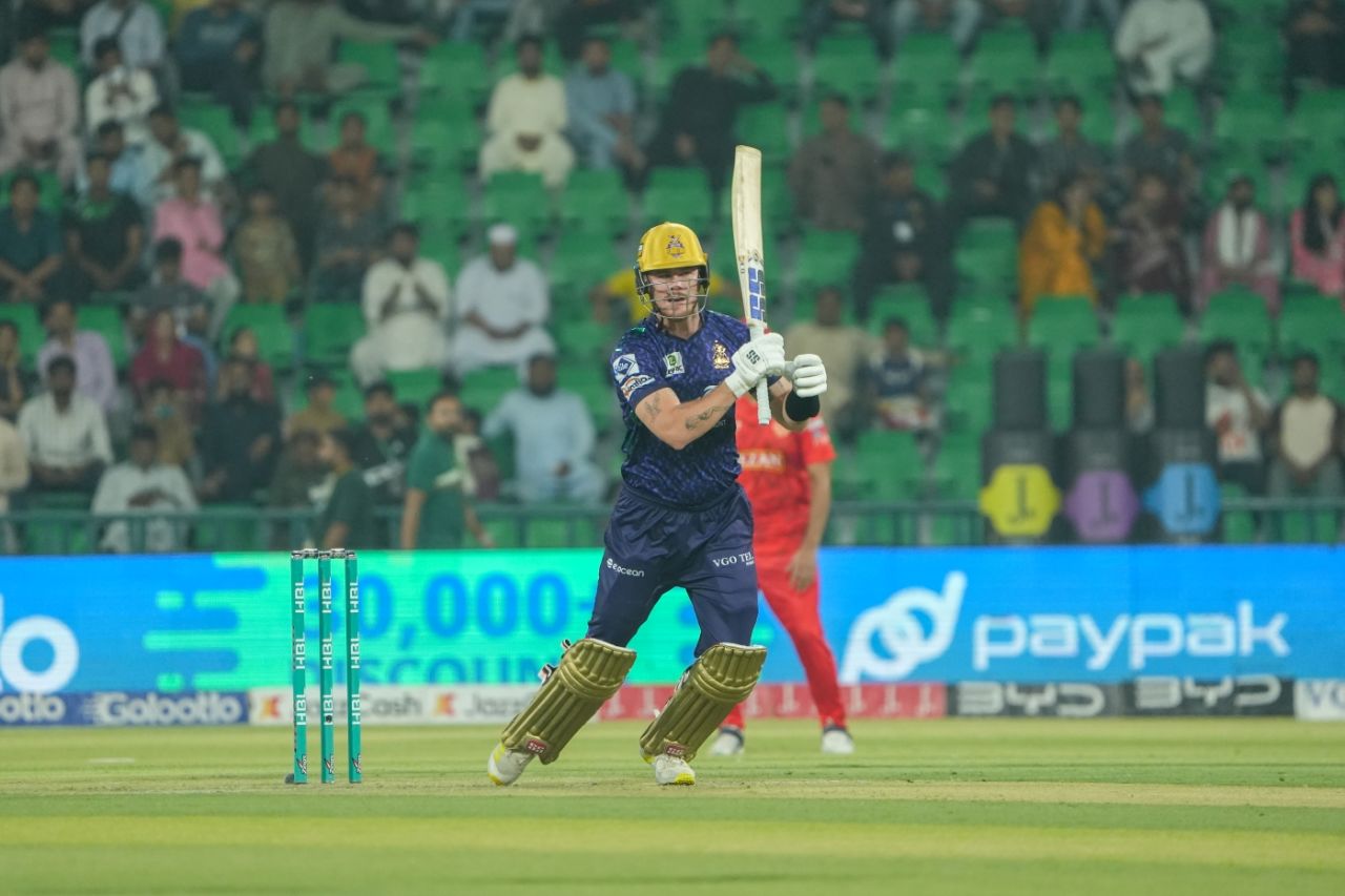 Finn Allen slowed down after a brisk powerplay, Qualifier 1, Quetta Gladiators vs Islamabad United, PSL 2025, Lahore, May 21, 2025