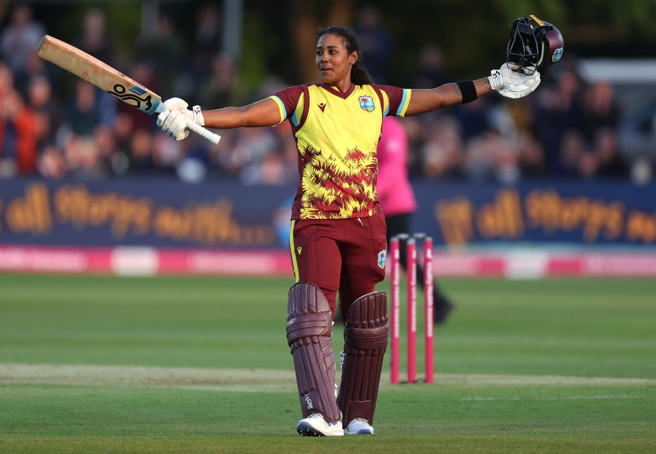 Hayley Matthews starred with a brilliant unbeaten hundred, England vs West Indies, 1st women's T20I, Canterbury, May 21, 2025