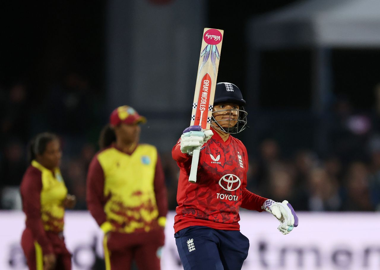 Sophia Dunkley's half-century led England's charge, England vs West Indies, 1st women's T20I, Canterbury, May 21, 2025