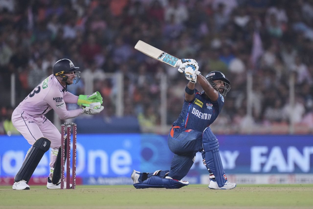 Nicholas Pooran did not waste much time in finding his six-hitting form, Gujarat Titans vs Lucknow Super Giants, IPL 2025, Ahmedabad, May 22, 2025