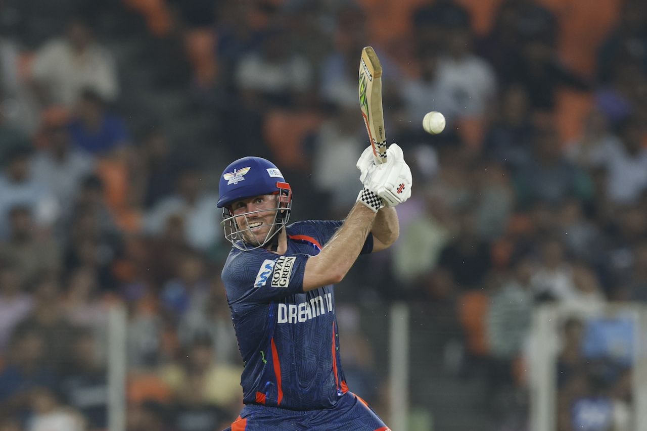 Mitchell Marsh goes over the off side, Gujarat Titans vs Lucknow Super Giants, IPL 2025, Ahmedabad, May 22, 2025