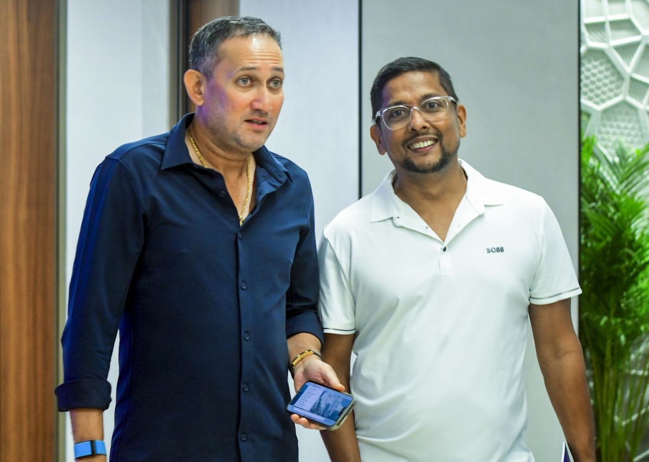 Ajit Agarkar and Shiv Sunder Das addressed the media after picking India's Test squad, Mumbai, May 24, 2025