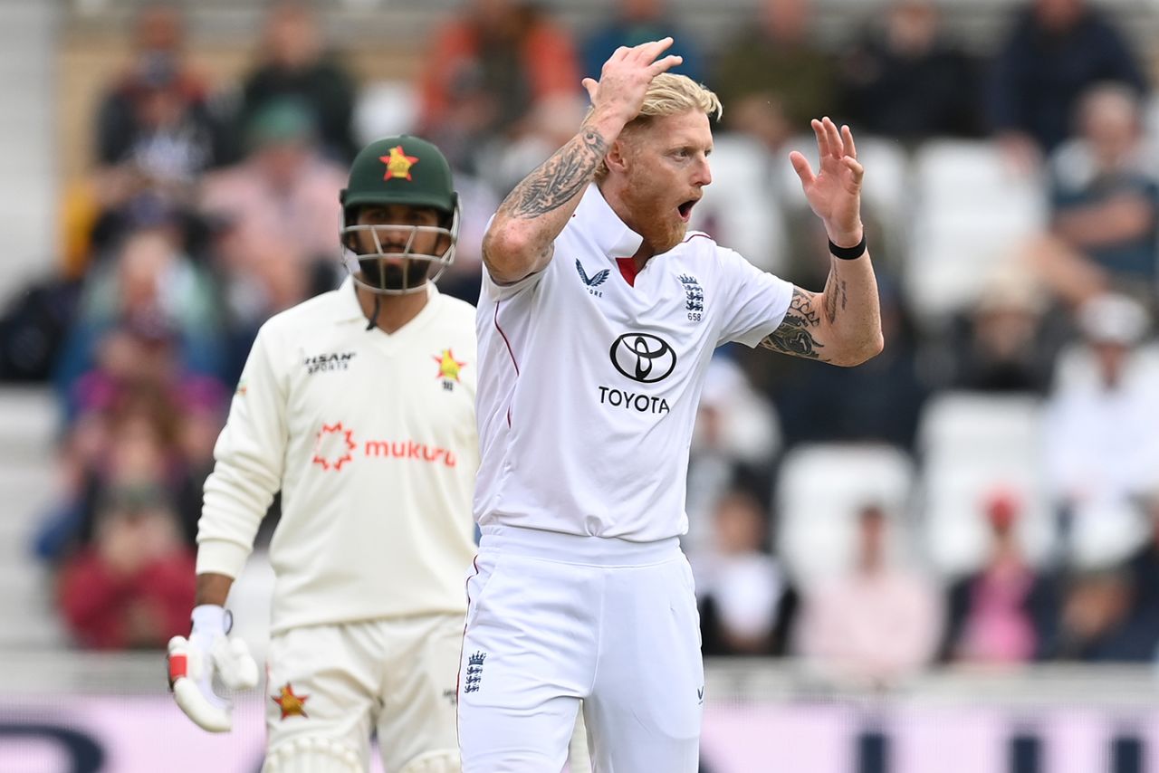 Ben Stokes reacts in disbelief, England vs Zimbabwe, Trent Bridge, 3rd day, May 24, 2025
