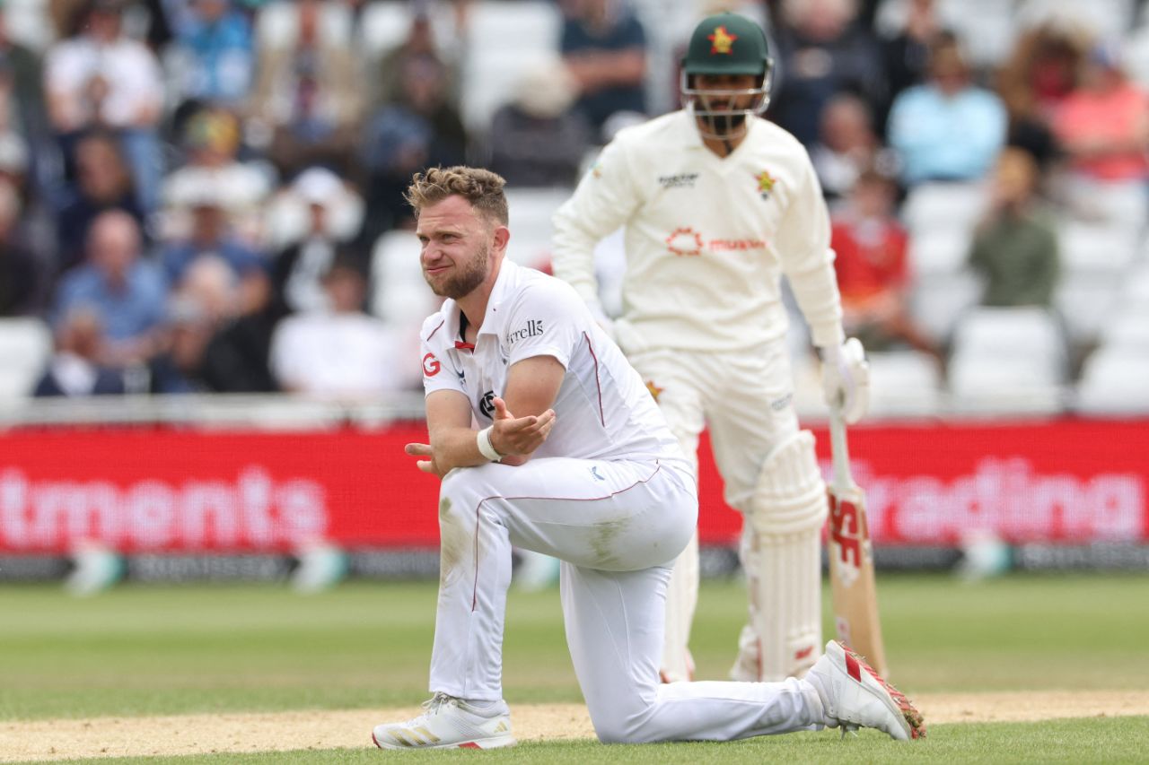 Sam Cook endured a tough Test baptism, England vs Zimbabwe, Trent Bridge, 3rd day, May 24, 2025