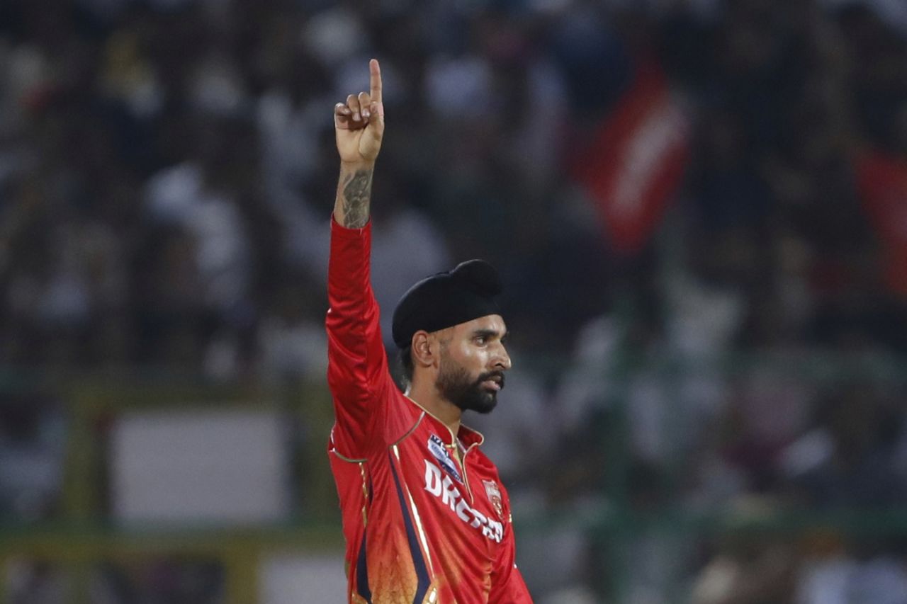 Harpreet Brar brings out his trademark celebration, Delhi Capitals vs Punjab Kings, IPL, Jaipur, May 24, 2025
