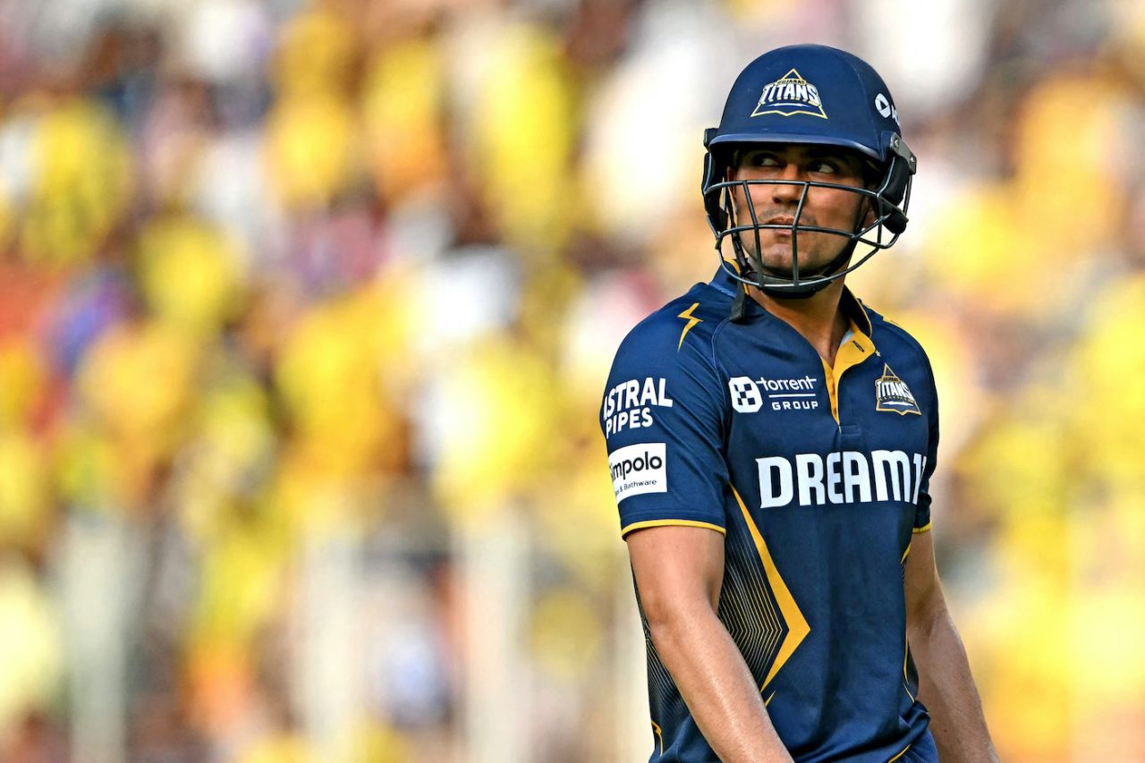 Shubman Gill walks back after a rare low score, Gujarat Titans vs Chennai Super Kings, IPL, Ahmedabad, May 25, 2025