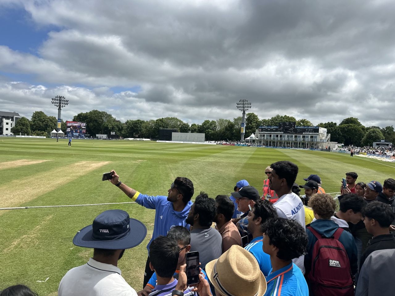 Harshit Rana obliges for a selfie, England Lions vs India A, 1st unofficial Test, Canterbury, 1st day, May 30, 2025