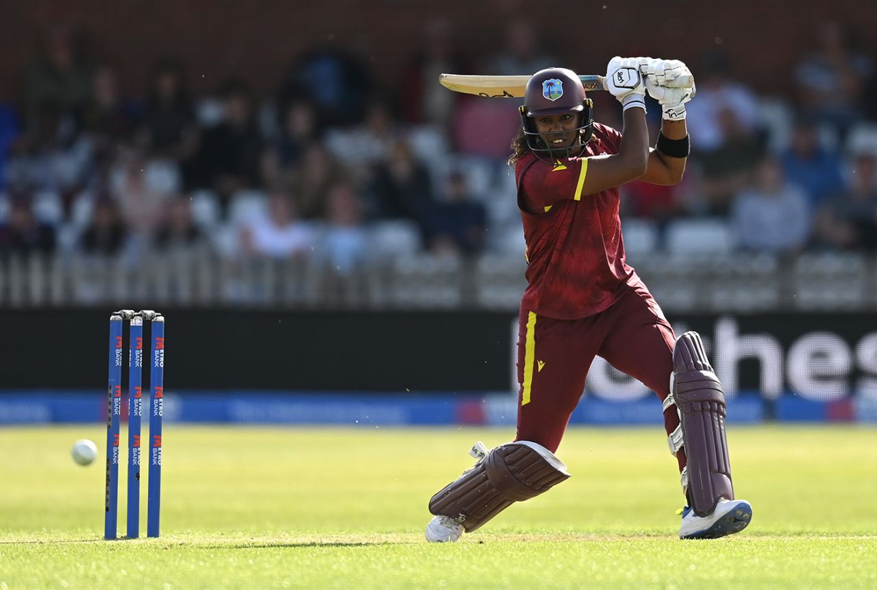 Hayley Matthews drills one through the covers, England vs West Indies, 1st women's ODI, Derby, May 30, 2025