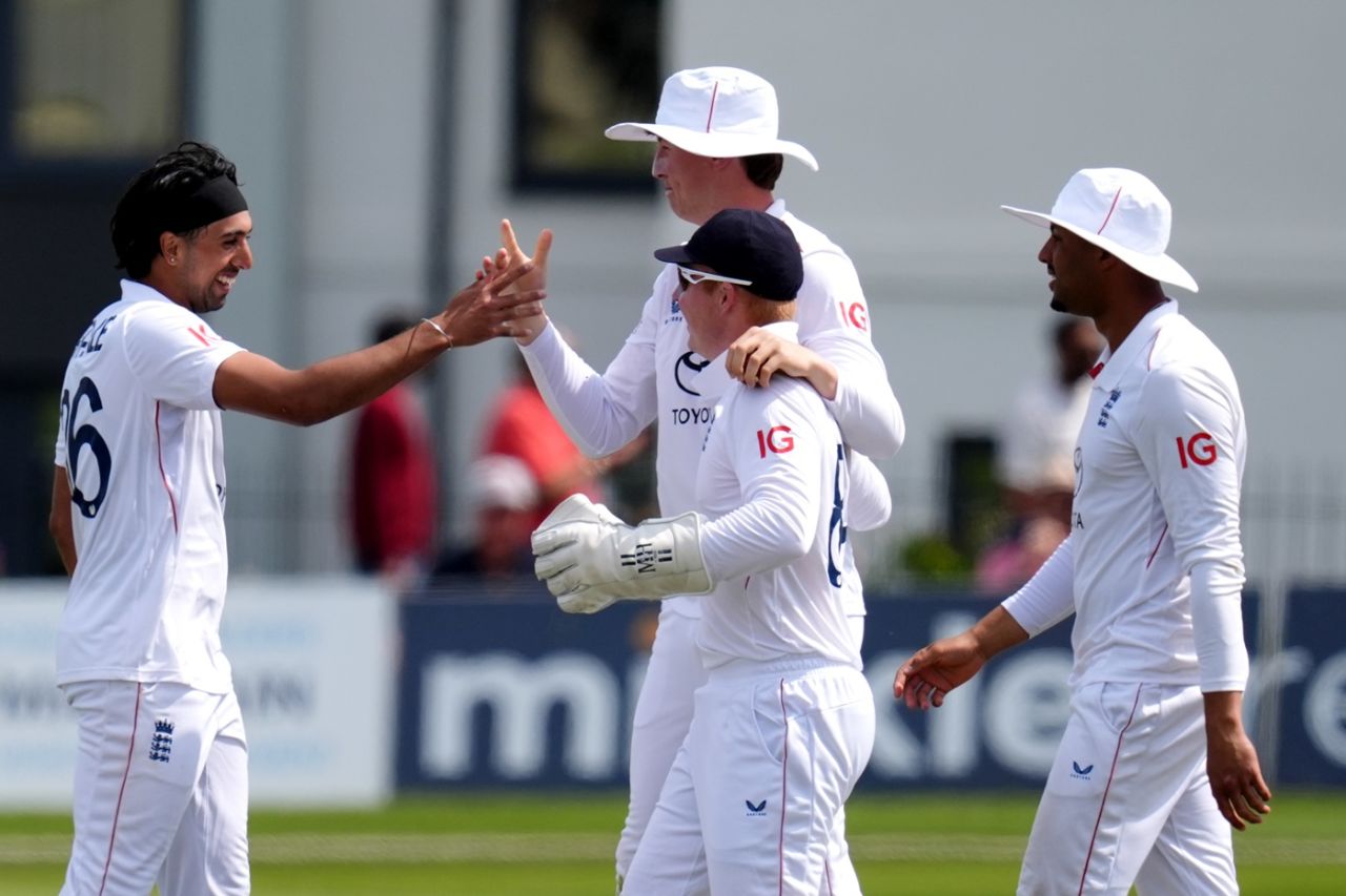 Ajeet Singh Dale is all smiles after getting rid of Dhruv Jurel early, England Lions vs India A, 1st unofficial Test, Canterbury, 2nd day, May 31, 2025