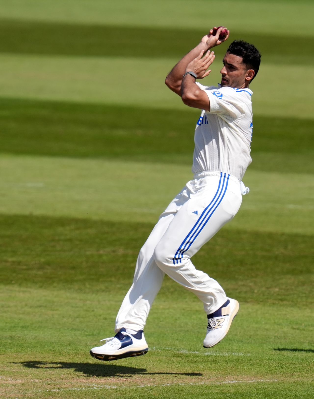Anshul Kamboj has a bowl, England Lions vs India A, 1st unofficial Test, Canterbury, 2nd day, May 31, 2025