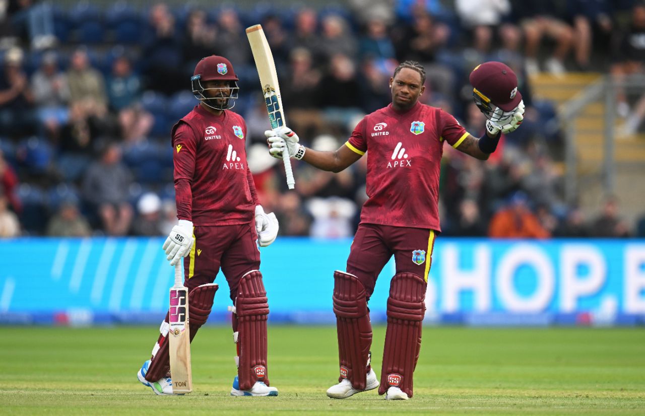 Keacy Carty marches through to his century, England vs West Indies, 2nd ODI, Cardiff, June 1, 2025