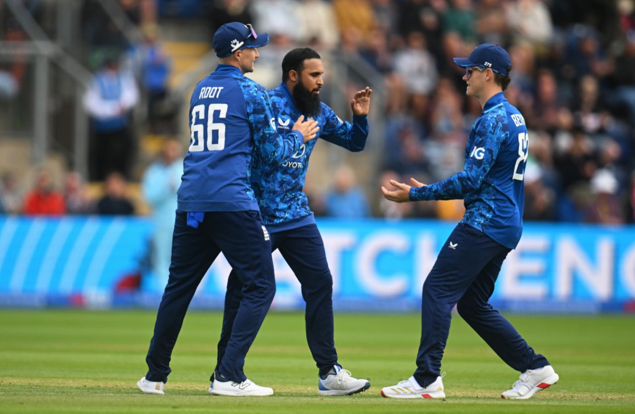 Adil Rashid made the breakthrough for England, England vs West Indies, 2nd ODI, Cardiff, June 1, 2025