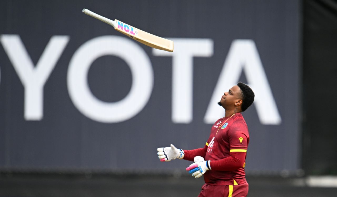 Shimron Hetmyer tosses his bat after his cheap dismissal, England vs West Indies, 2nd ODI, Cardiff, June 1, 2025