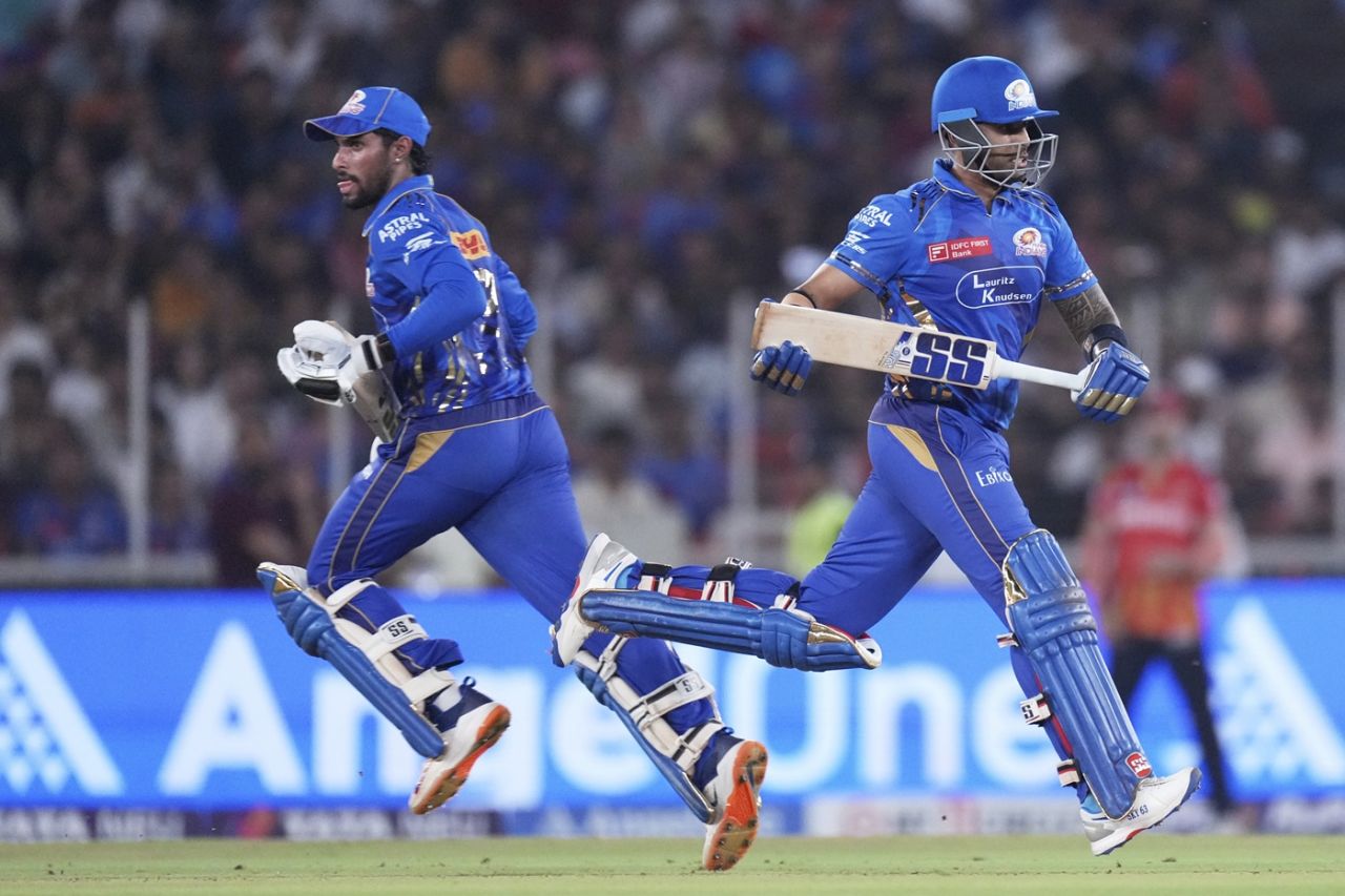 Tilak Varma and Suryakumar Yadav combined well for Mumbai Indians, Punjab Kings vs Mumbai Indians, IPL 2025, Qualifier 2, Ahmedabad, June 1, 2025