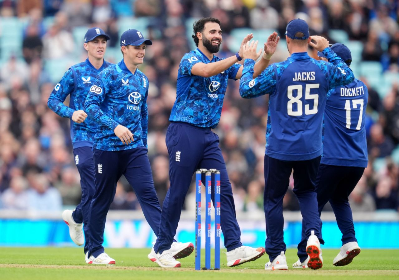 Saqib Mahmood bounced out Shai Hope for a first-ball duck, England vs West Indies, 3rd ODI, Kia Oval, June 3, 2025