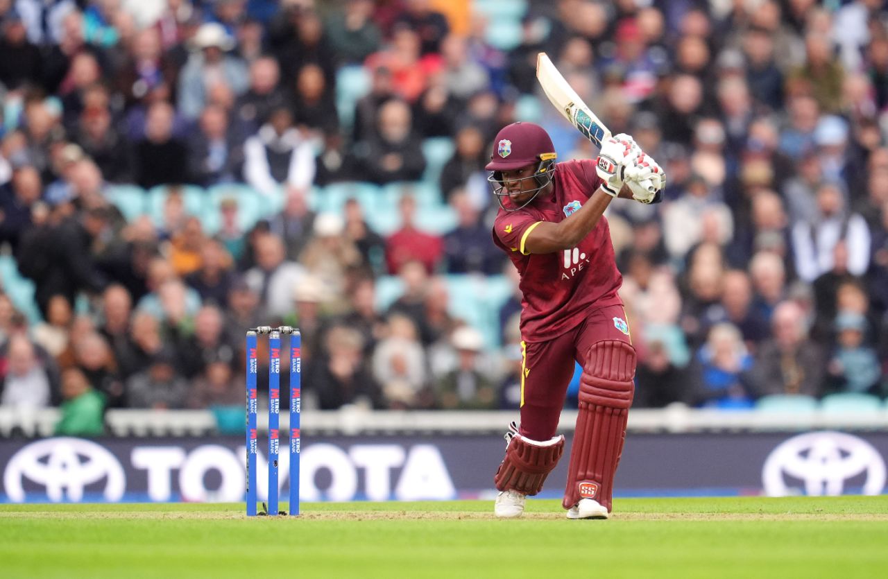 Keacy Carty drives through the covers, England vs West Indies, 3rd ODI, Kia Oval, June 3, 2025