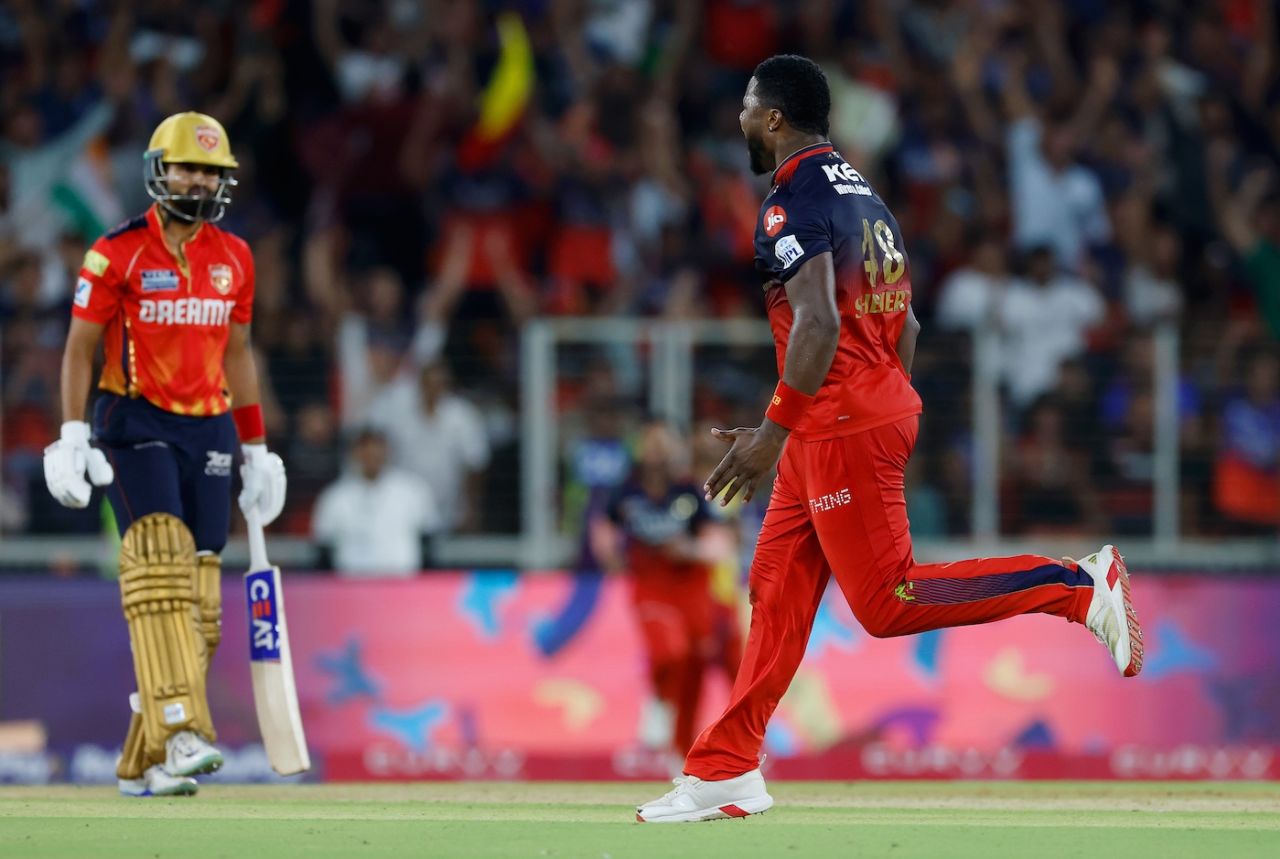 Romario Shepherd got the massive wicket of Shreyas Iyer, Royal Challengers Bengaluru vs Punjab Kings, IPL, final, Ahmedabad, June 3, 2025