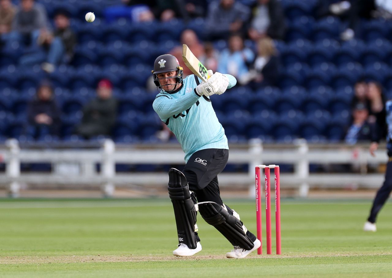 Jason Roy drives down the ground, Glamorgan vs Surrey, Vitality Blast, Cardiff, June 3, 2025