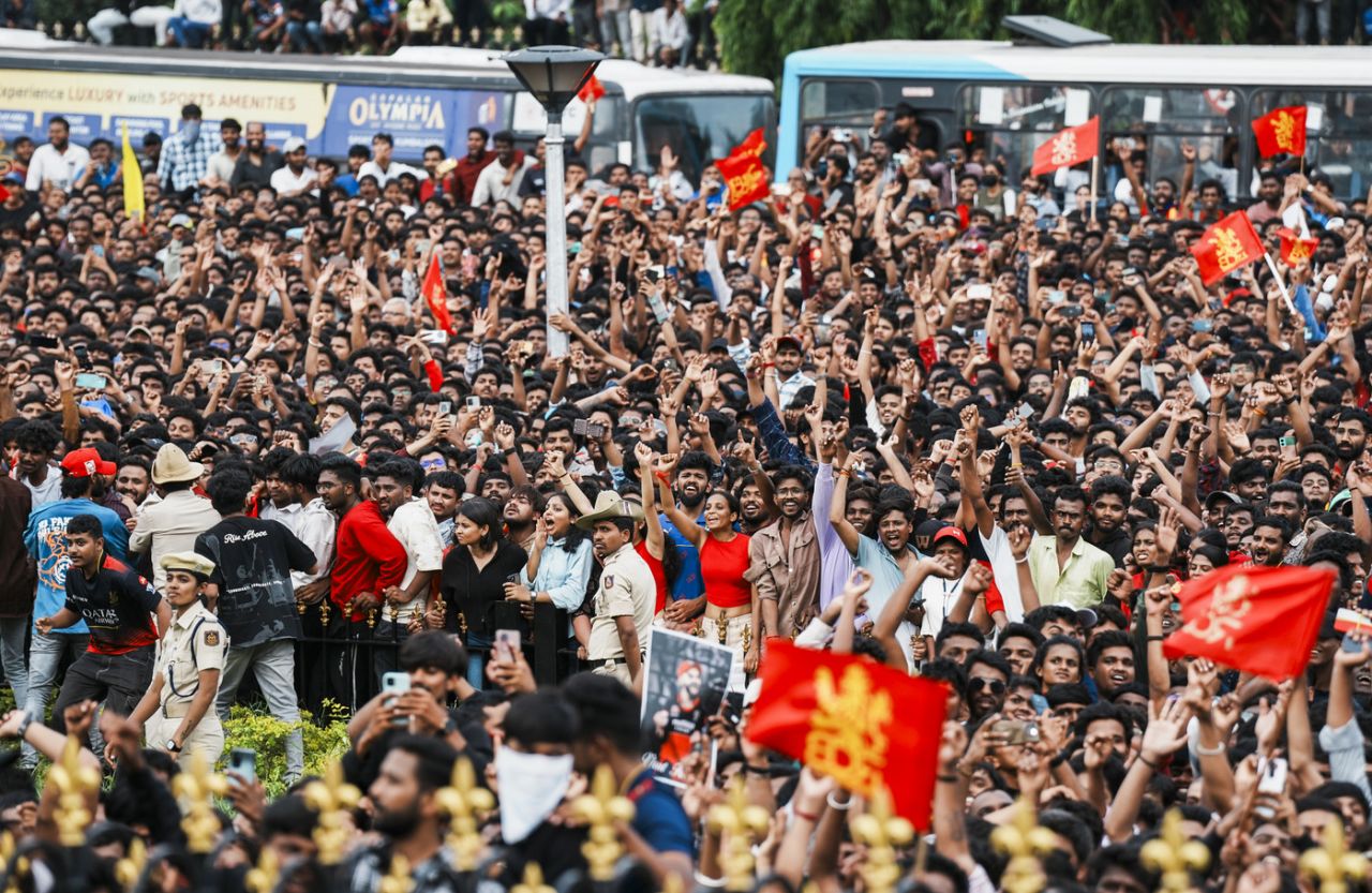 Crowds gathered in large numbers for RCB's victory parade, Bengaluru, June 4, 2025