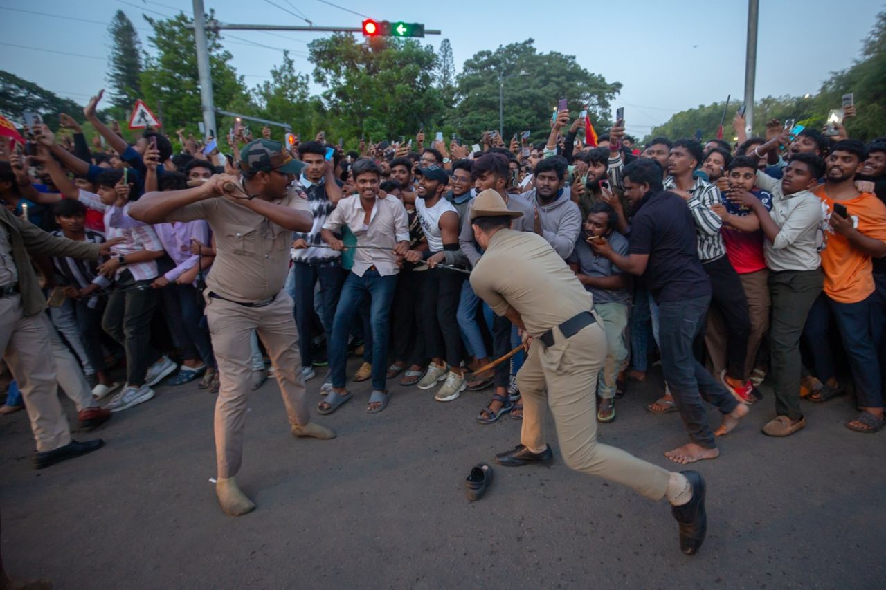 Police in Bengaluru resorted to using lathi-charge to control the crowd, Bengaluru, June 4, 2025