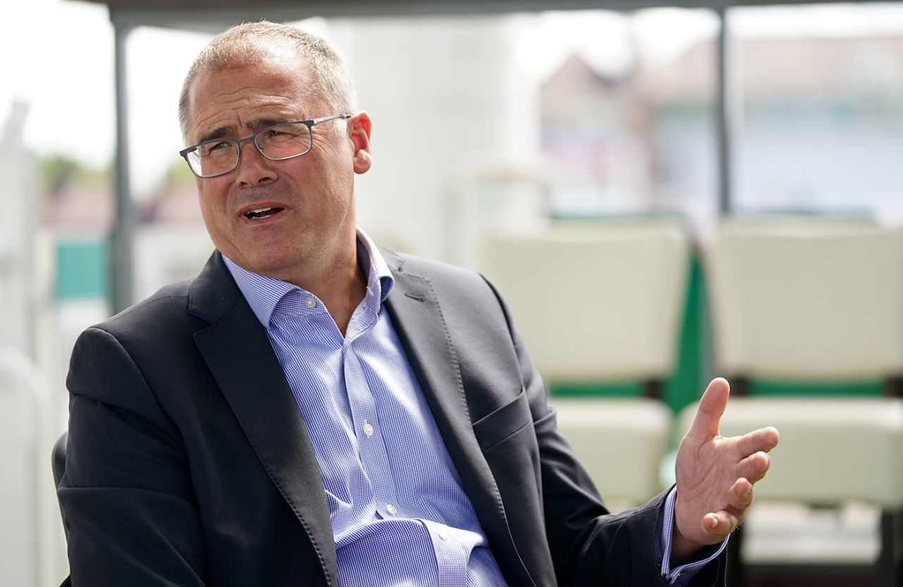 Richard Gould speaks to the media, Surrey vs Middlesex, The Oval, July 26, 2020