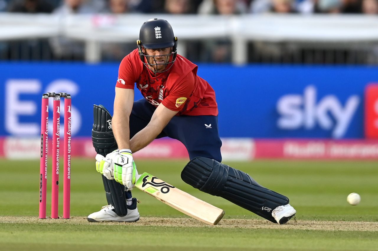 Jos Buttler pulls out the reverse-scoop, England vs West Indies, 1st T20I, Chester-le-Street, June 6, 2025