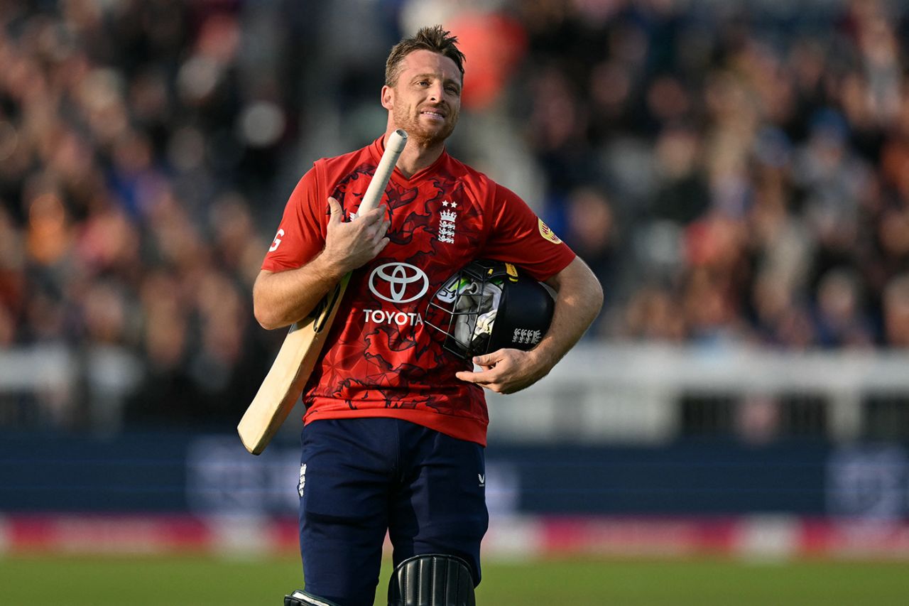 Jos Buttler walks off after being dismissed for 96, England vs West Indies, 1st T20I, Chester-le-Street, June 6, 2025