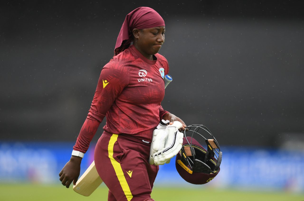 Stafanie Taylor fell to Em Arlott as West Indies struggled, England vs West Indies, 3rd Women's ODI, Taunton, June 7, 2025
