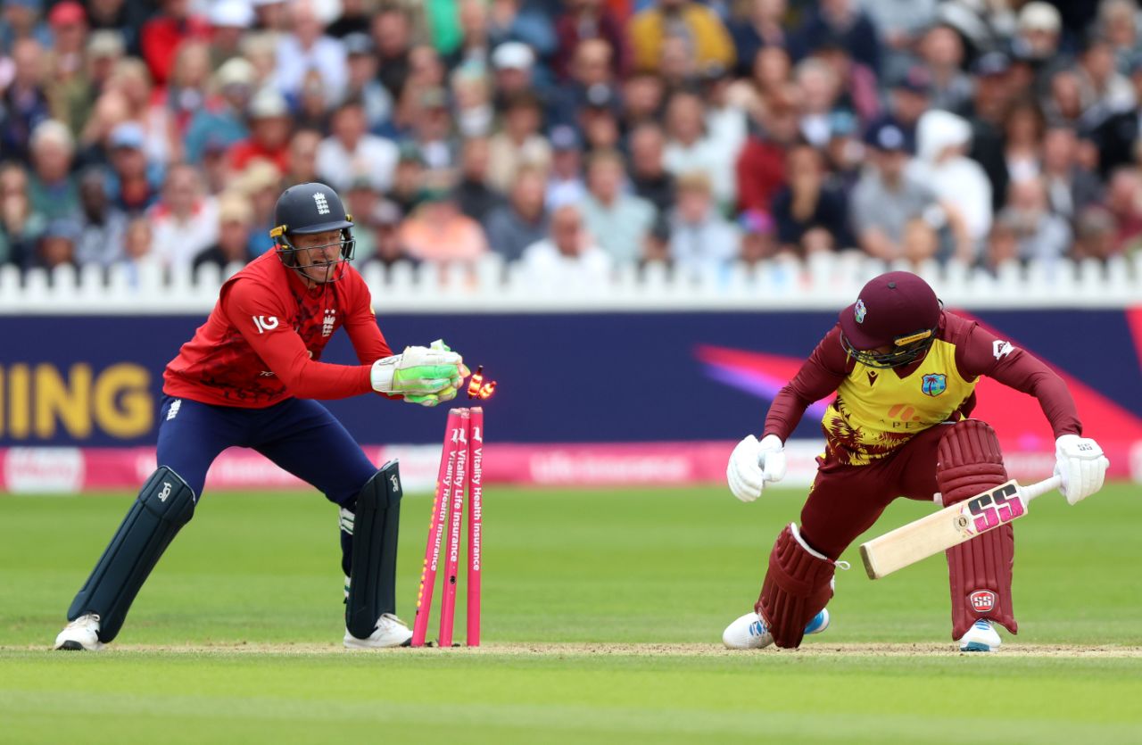 Off Ali Rashid Shai Hope was stumped off Adil Rashid for 49 | ESPNcricinfo.com