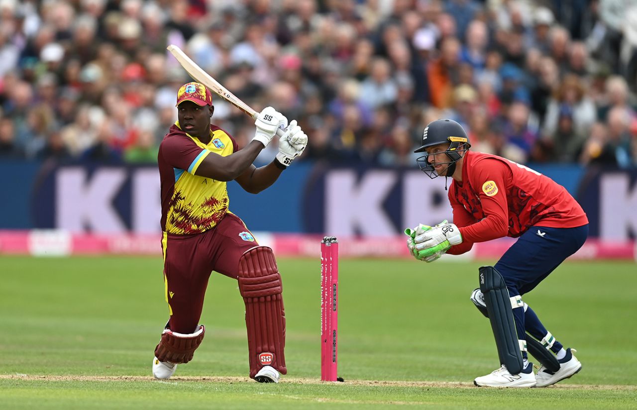Rovman Powell struck vital boundaries, England vs West Indies, 2nd T20I, Bristol, June 8, 2025