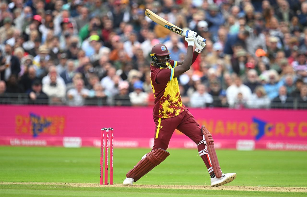 Jason Holder slammed an unbeaten 29 off nine balls, England vs West Indies, 2nd T20I, Bristol, June 8, 2025