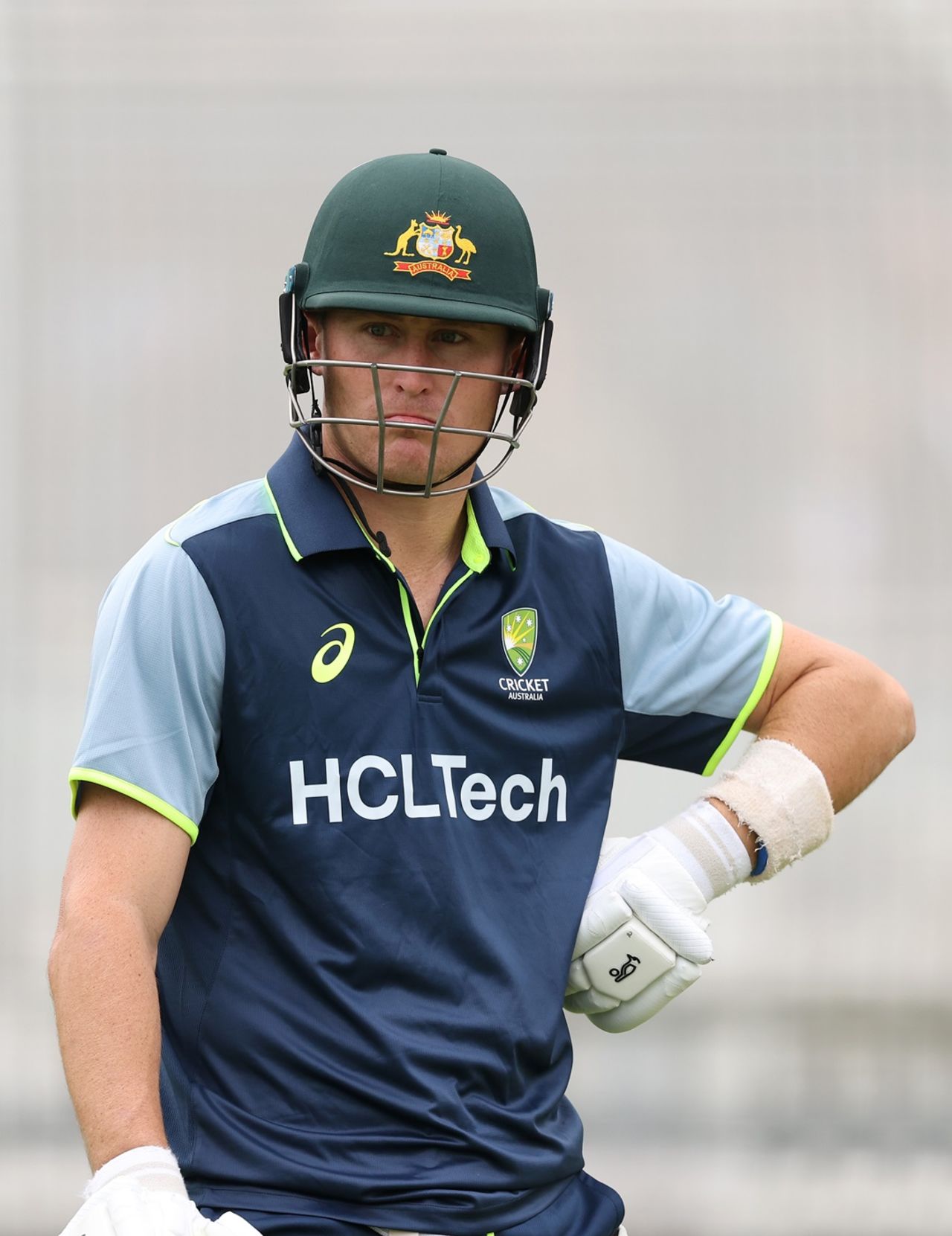 Marnus Labuschagne waits to bat at the nets, London, June 9, 2025