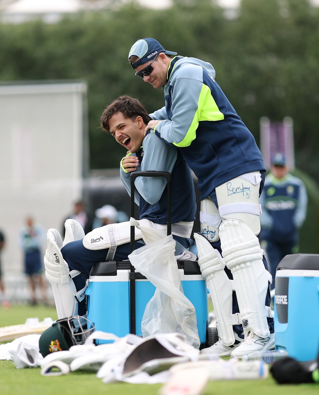 Sam Konstas and Steven Smith share a light moment , London, June 9, 2025