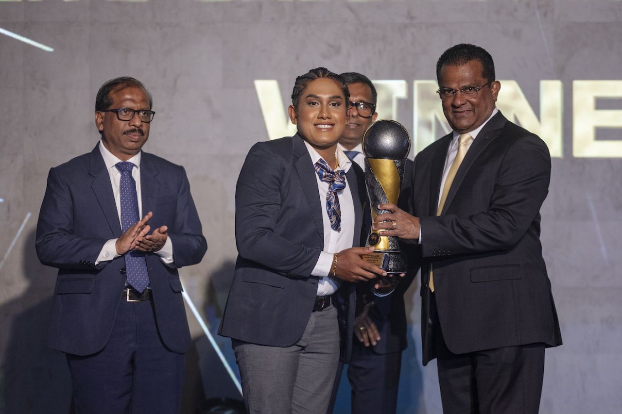 Chamari Athapaththu was named the Women's Cricketer of the Year at the Sri Lanka Cricket Awards 2024, June 9, 2025