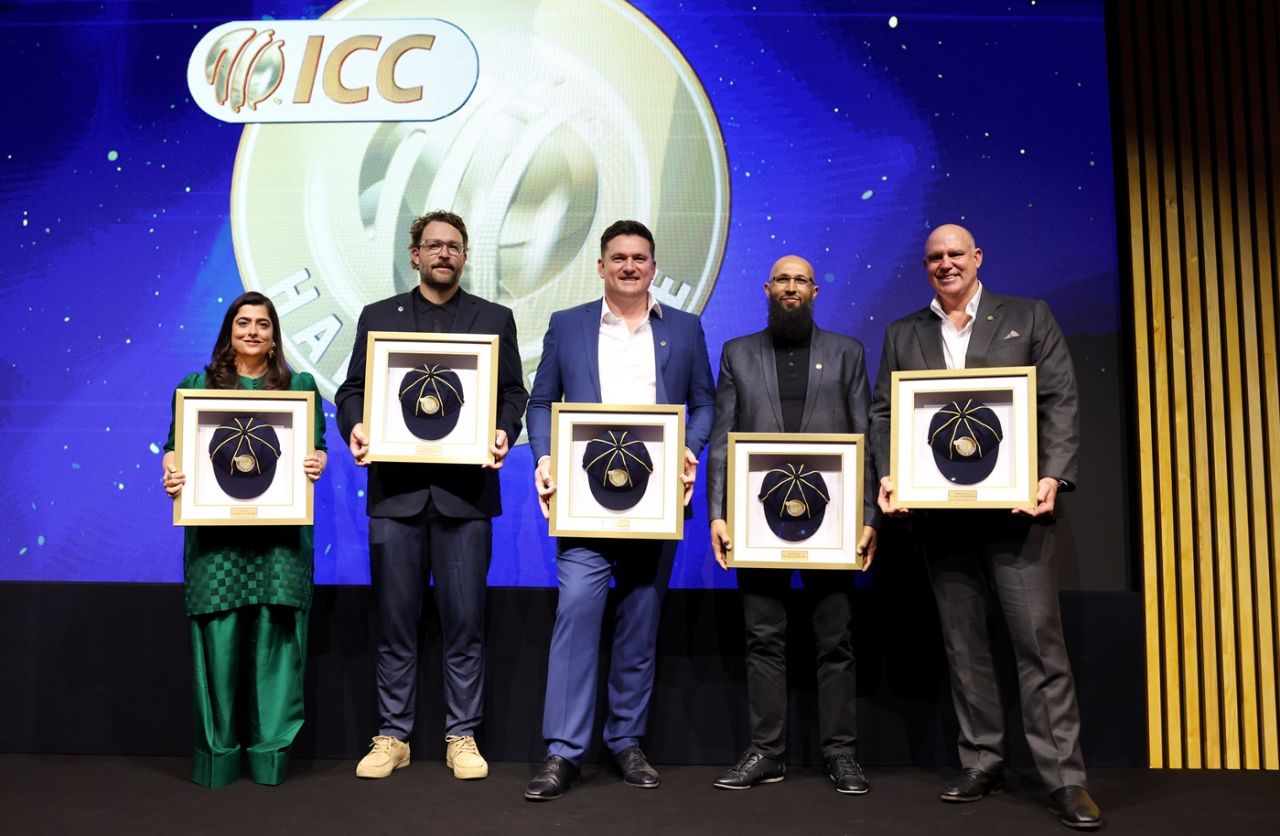 Sana Mir, Daniel Vettori, Graeme Smith, Hashim Amla and Matthew Hayden were among the latest inductees into the ICC Hall of Fame, London, June 10, 2025