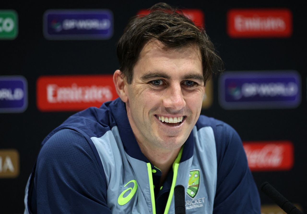 Pat Cummins looks on during a press conference, Lord's, June 10, 2025