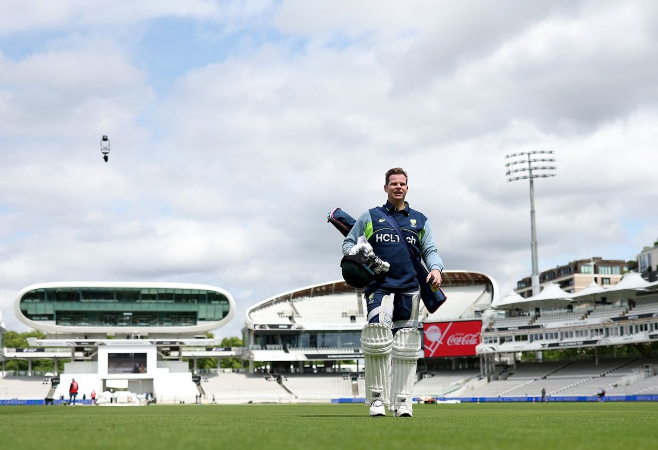 Steven Smith walks out for a training session, Lord's, June 10, 2025