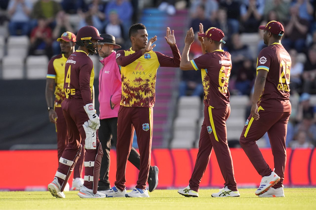 Akeal Hosein finally ended Ben Duckett's fun, England vs West Indies, 3rd T20I, Southampton, June 10, 2025