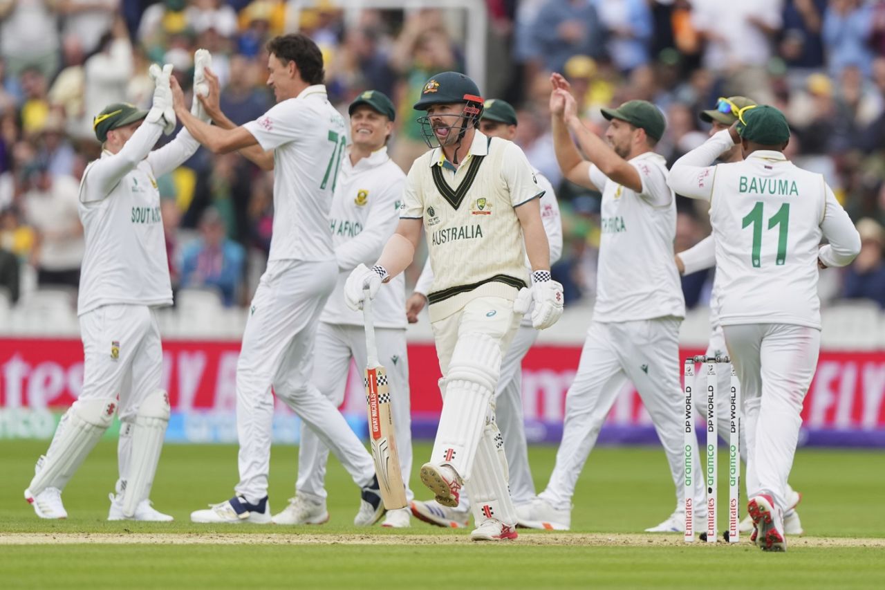 Travis Head was caught down the leg side, Australia vs South Africa, World Test Championship final, 1st day, Lord's, June 11, 2025