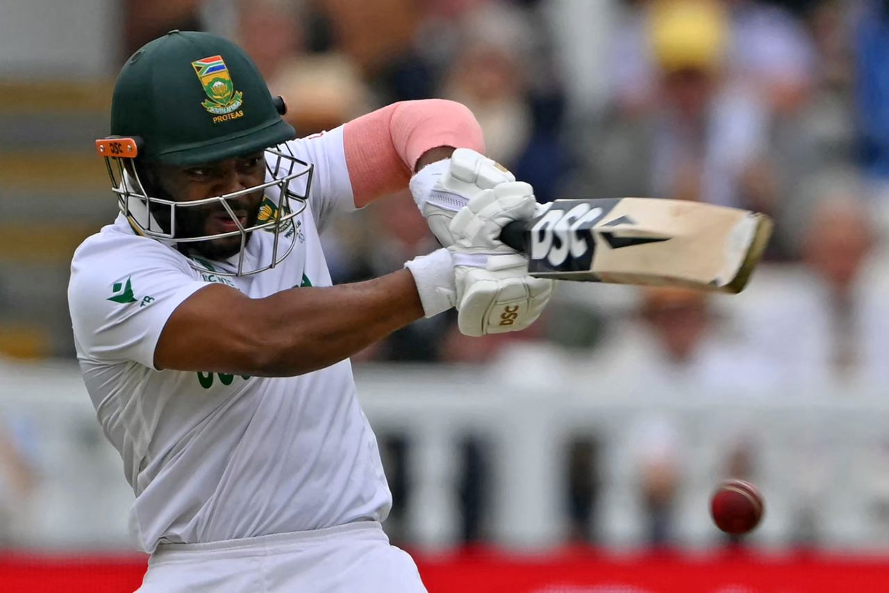 Temba Bavuma takes on a short ball, Australia vs South Africa, World Test Championship final, 2nd day, Lord's, June 12, 2025