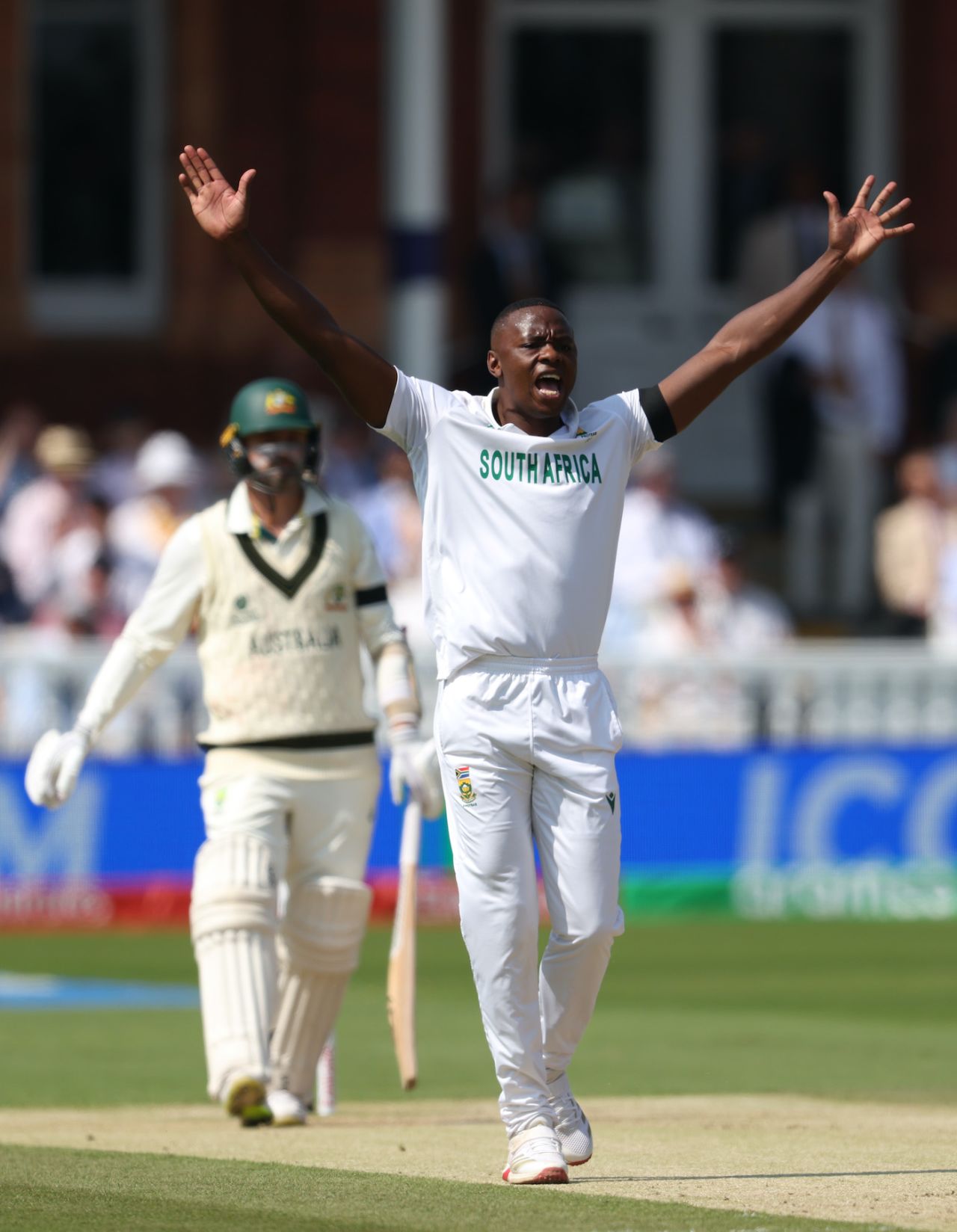 Kagiso Rabada had Nathan Lyon lbw in the third over of the day, Australia vs South Africa, World Test Championship final, 3rd day, Lord's, June 13, 2025