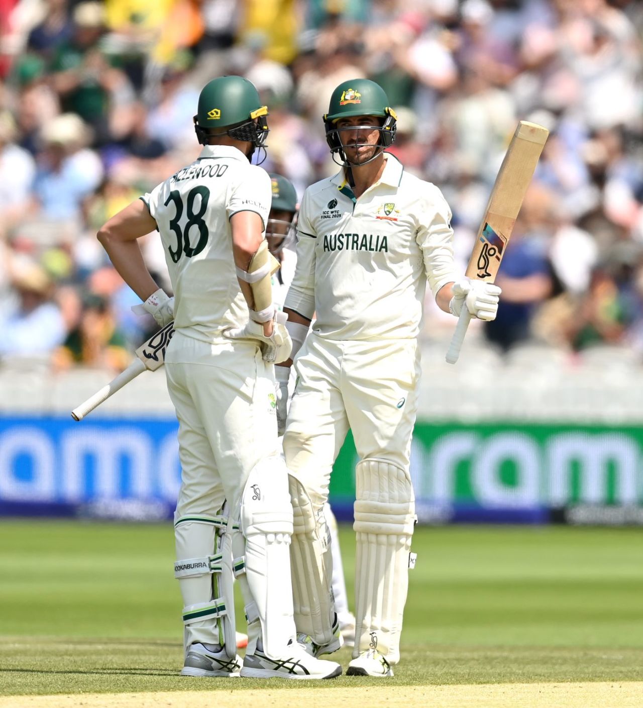 Mitchell Starc celebrates his 11th Test fifty, Australia vs South Africa, World Test Championship final, 3rd day, Lord's, June 13, 2025