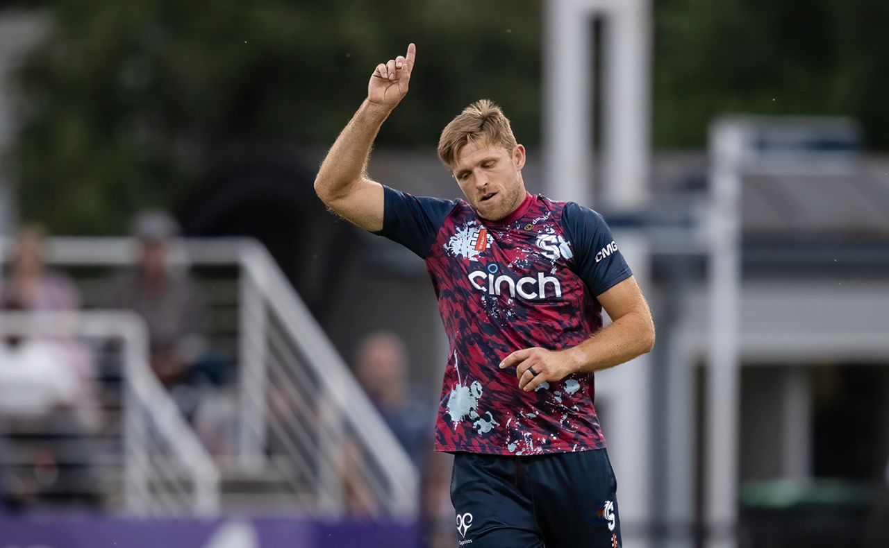 David Willey celebrates a breakthrough, Northamptonshire vs Durham, Men's T20 Blast, Wantage Road, June 13, 2025
