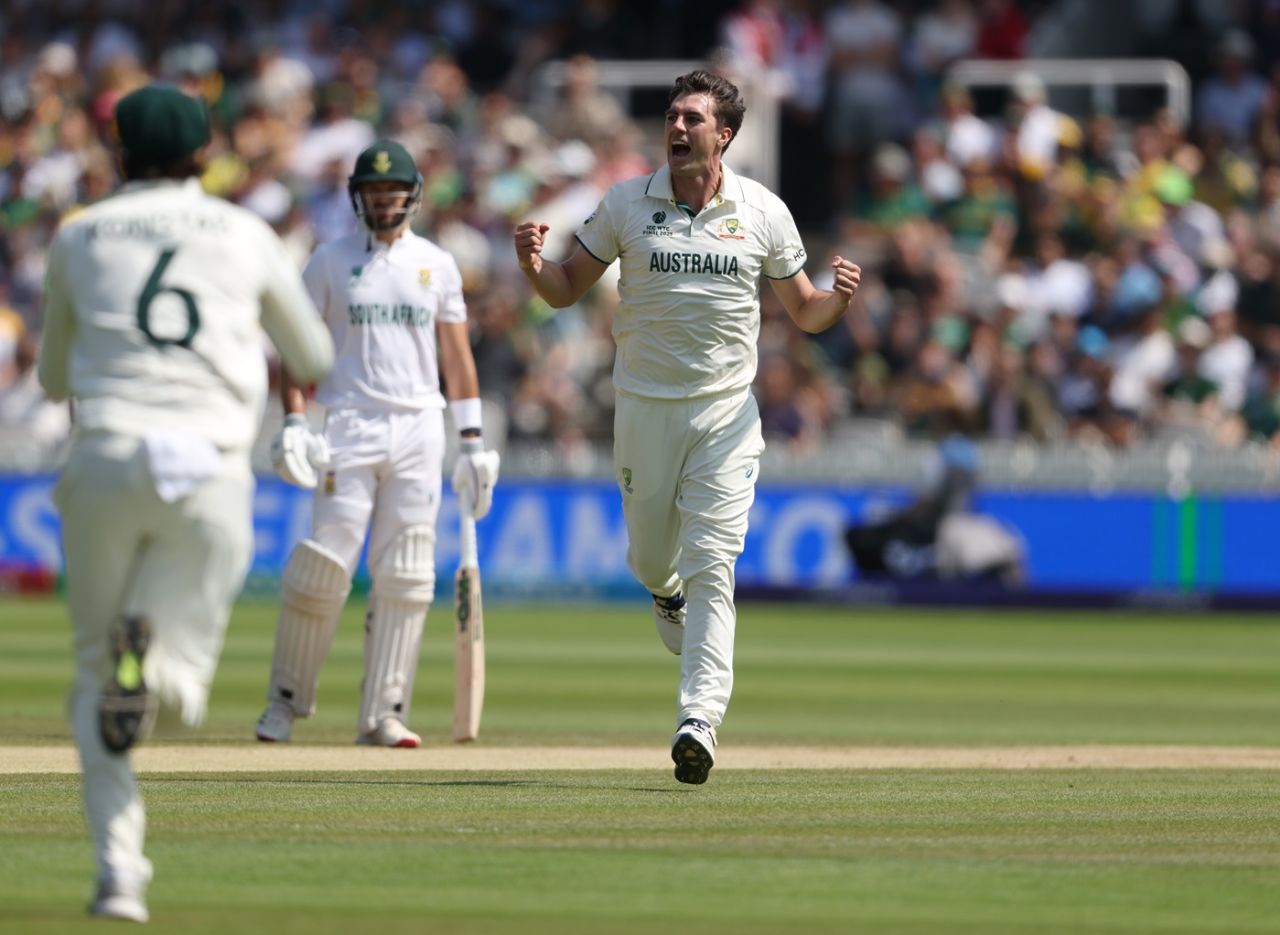 Pat Cummins drew first blood on the fourth morning, Australia vs South Africa, World Test Championship final, fourth day, Lord's, June 14, 2025
