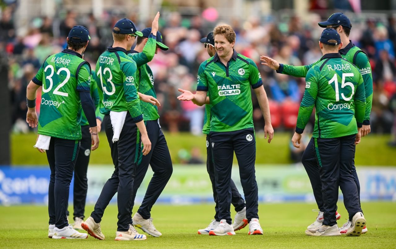 Barry McCarthy broke a 122-run opening stand, Ireland vs West Indies, 3rd T20I, Bready, June 15, 2025