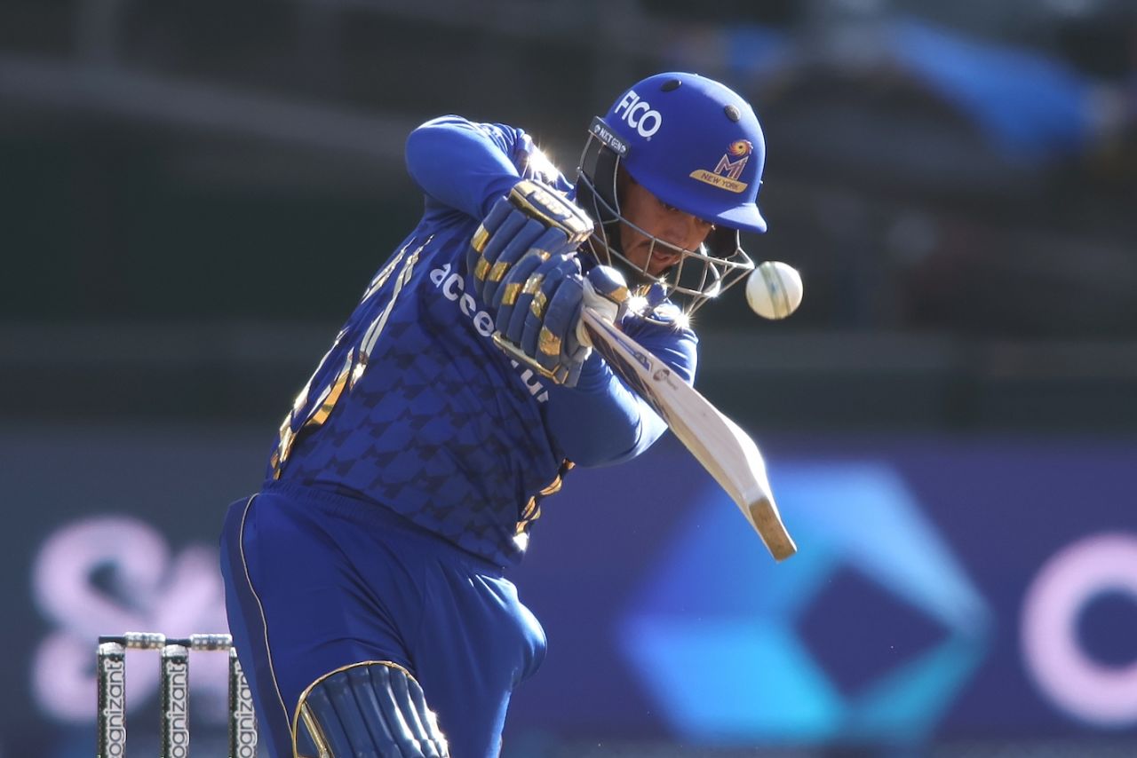 Quinton de Kock goes over the top, San Francisco Unicorns vs MI New York, MLC 2025, Oakland, June 15, 2025