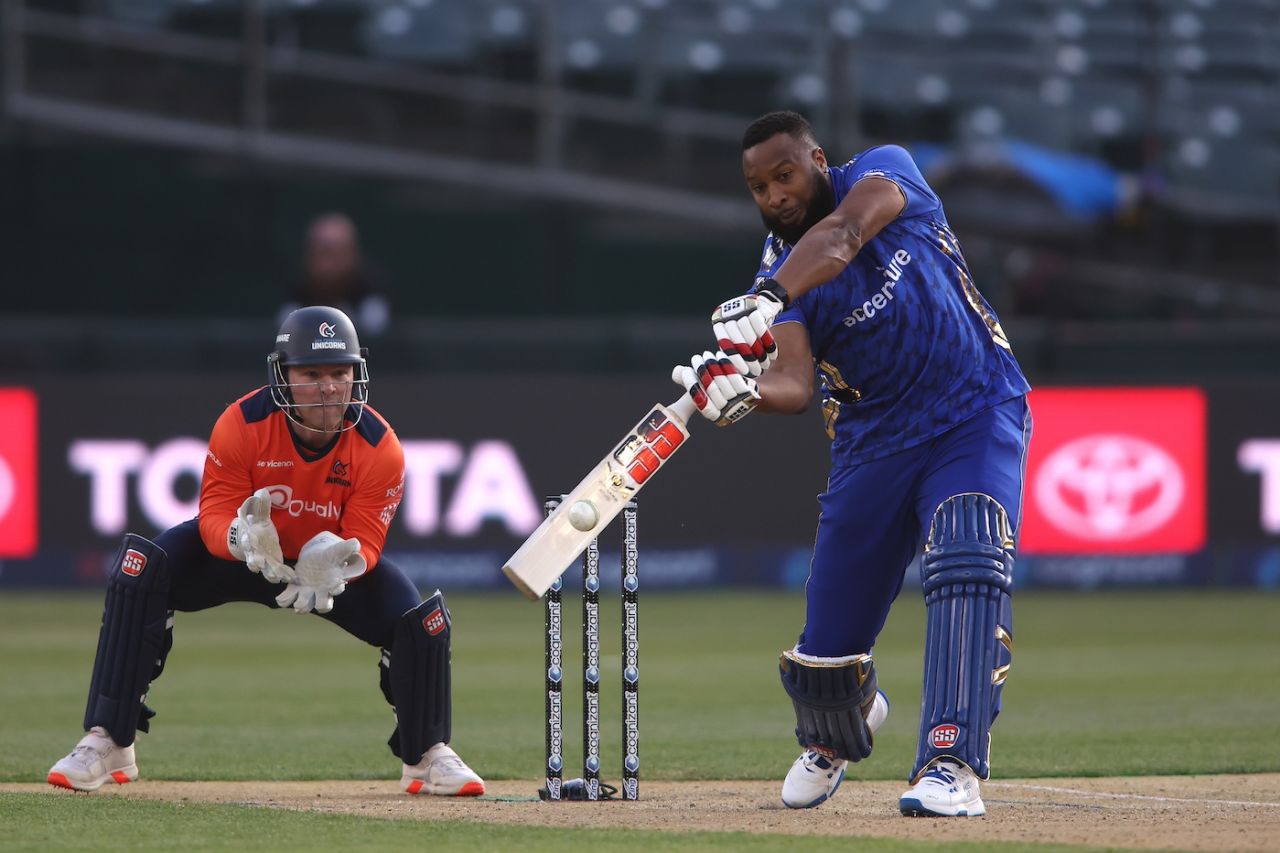 Kieron Pollard slammed four sixes in his cameo, San Francisco Unicorns vs MI New York, MLC 2025, Oakland, June 15, 2025